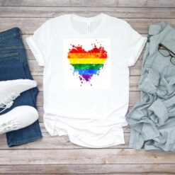 Lgbt Pride Rainbow Heart Lesbians Gays T-Shirts