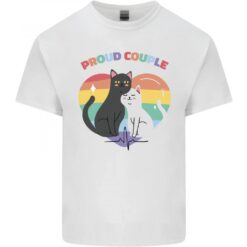 Lgbt Stolz Paar Lustig Schwul Katzen Herren Baumwolle Maglietta T-shirt