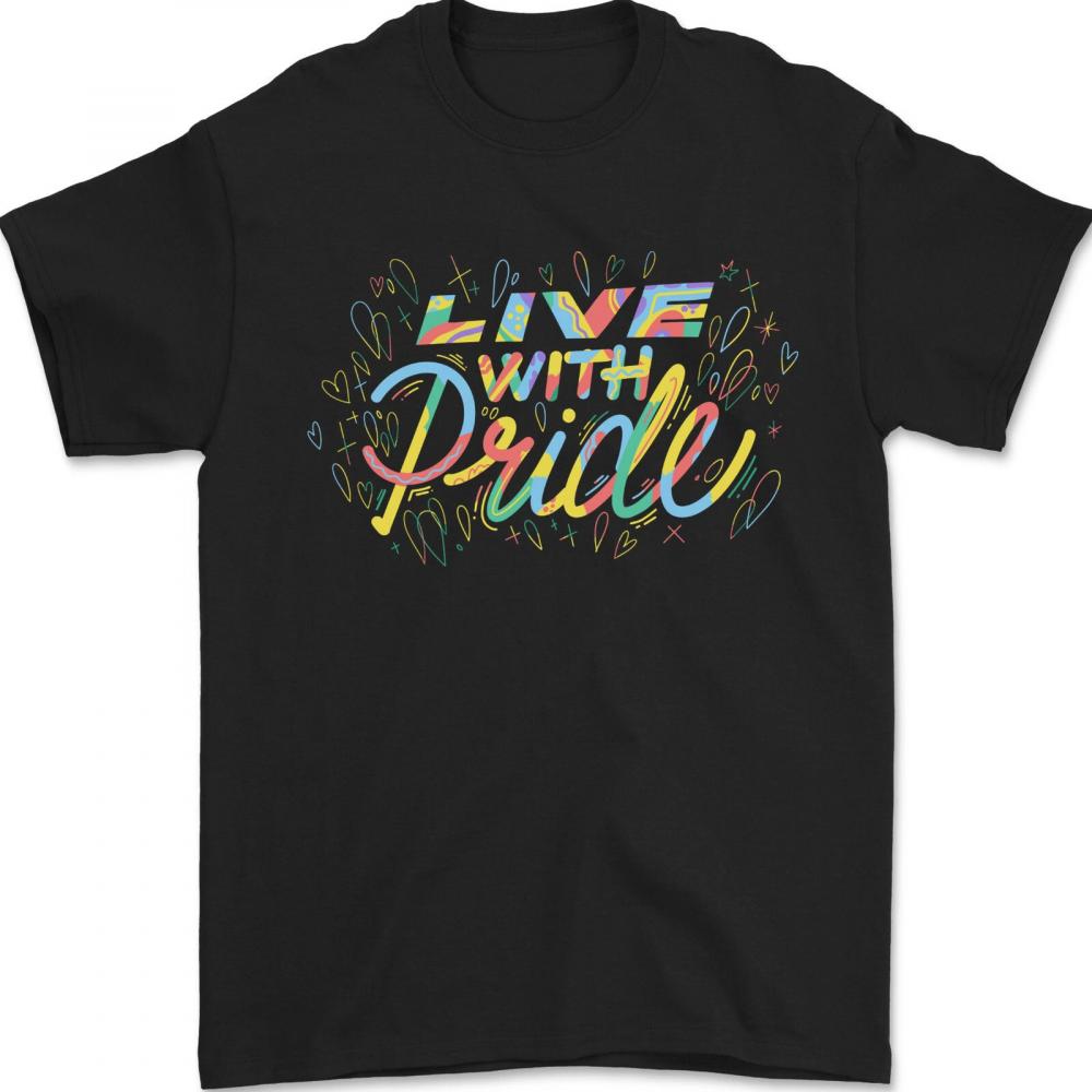 Live With Orgullo Lgbt Conciencia Día Gay Camiseta Hombre T-shirt