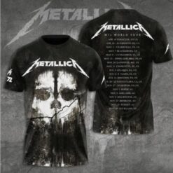 Metallica Band 2025 Tour Dates 3D All Over Printed T-Shirt