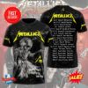 Metallica Band 2025 Tour Dates Damage Justice M72 World Tour 3D Shirt