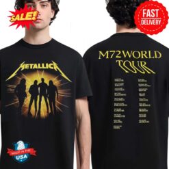 Metallica M72 World Tour 2025 Album Cover With Tour Dates Two Sided T-Shirt