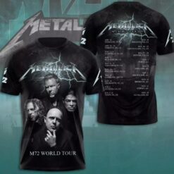 Metallica M72 World Tour 2025 band portrait 3D T-shirt
