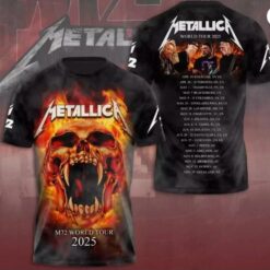 Metallica M72 World Tour Date 2025 3D T-Shirt