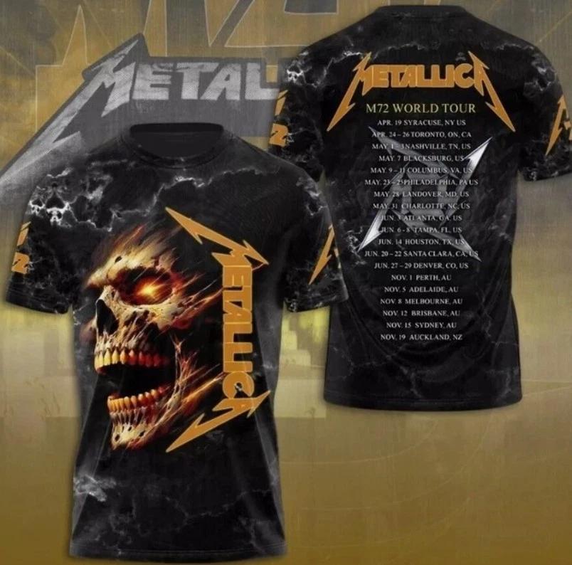 Metallica band M72 world tour 2025 t-shirt 3D