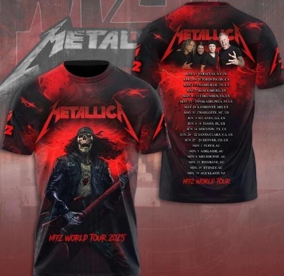 Metallica world tour 2025 shirt 3d