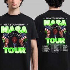 NBA Youngboy Masa Tour 2025 Schedule Tour Dates Two Sided T-Shirt