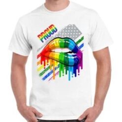 Proud Lgbt Rainbow London Soho Lips Gay Pride Gift Unisex Vintage T Shirt