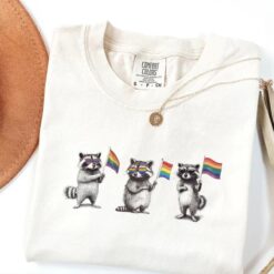 Raccoon Gay Pride Retro Shirt