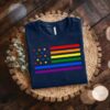 Rainbow American Flag Pride Shirt