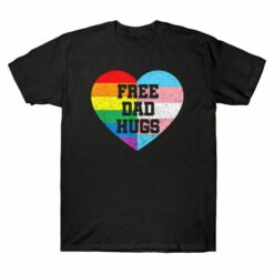 Rainbow Free Lgbt T Pride Vintage Flag Retro Family Dad Hugs T-shirt
