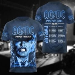 Rock and Roll ACDC Pwr Up Tour 2025 Music Fan 3D T-Shirt