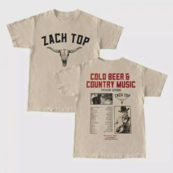 Zack Top Cold Beer Country Music Tour 2025 Two Sides T-Shirt