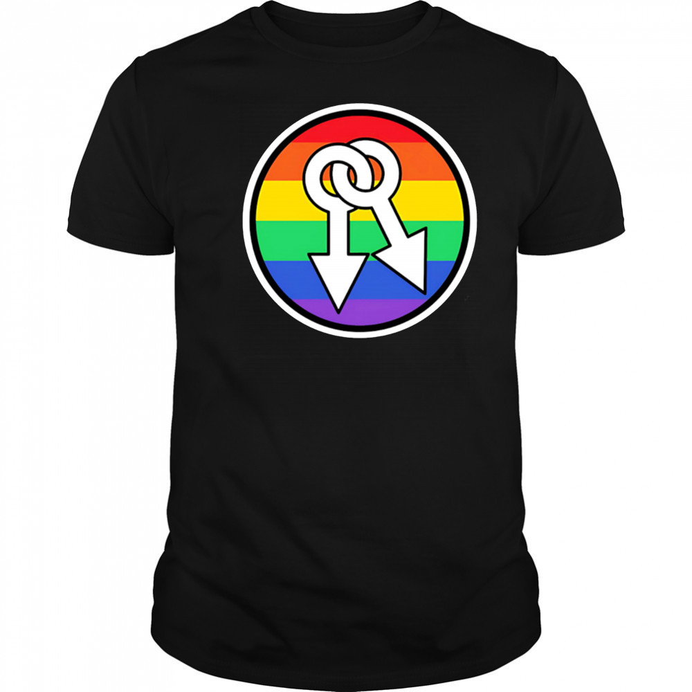 Male symbols rainbow shirt