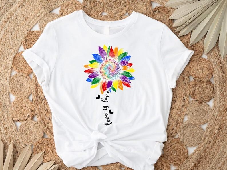 rainbow sunflower shirt