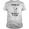 Snoopy the older I get the less of a fuck I give shirt