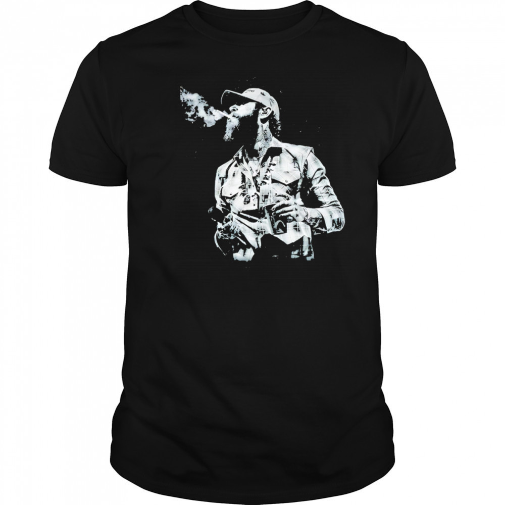 Western Cowboy Post Malone Smoking Graphic vintage shirt