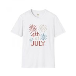 4th of July Fireworks hand-knitted look T-Shirt