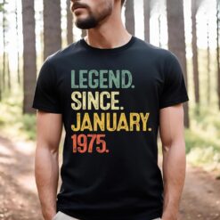 50 Year Old Gifts Legend January 1975 50th Birthday Men Dad T-shirt