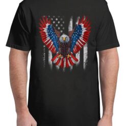 American Flag Bald Eagle 4th of July USA Patriotic Eagle T-Shirt