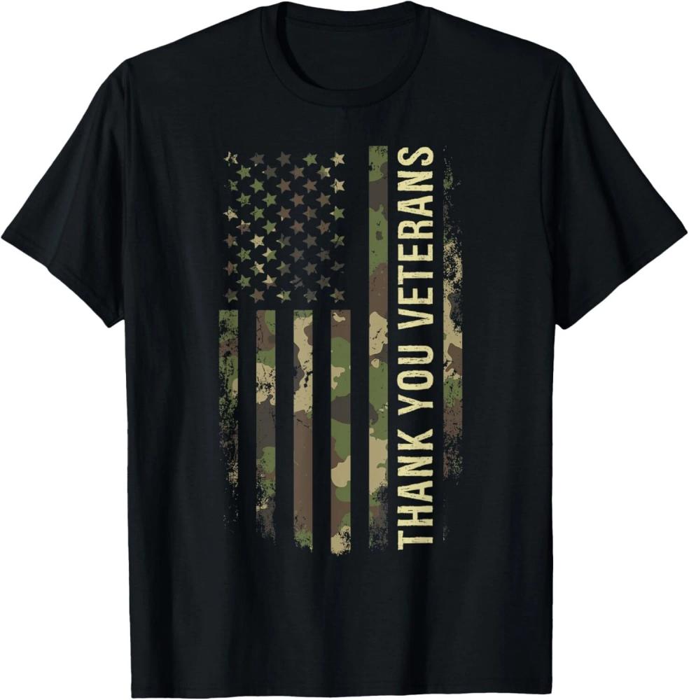 Camo American flag veteran shirt