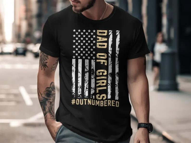 Dad of Girls Outnumbered T-Shirt