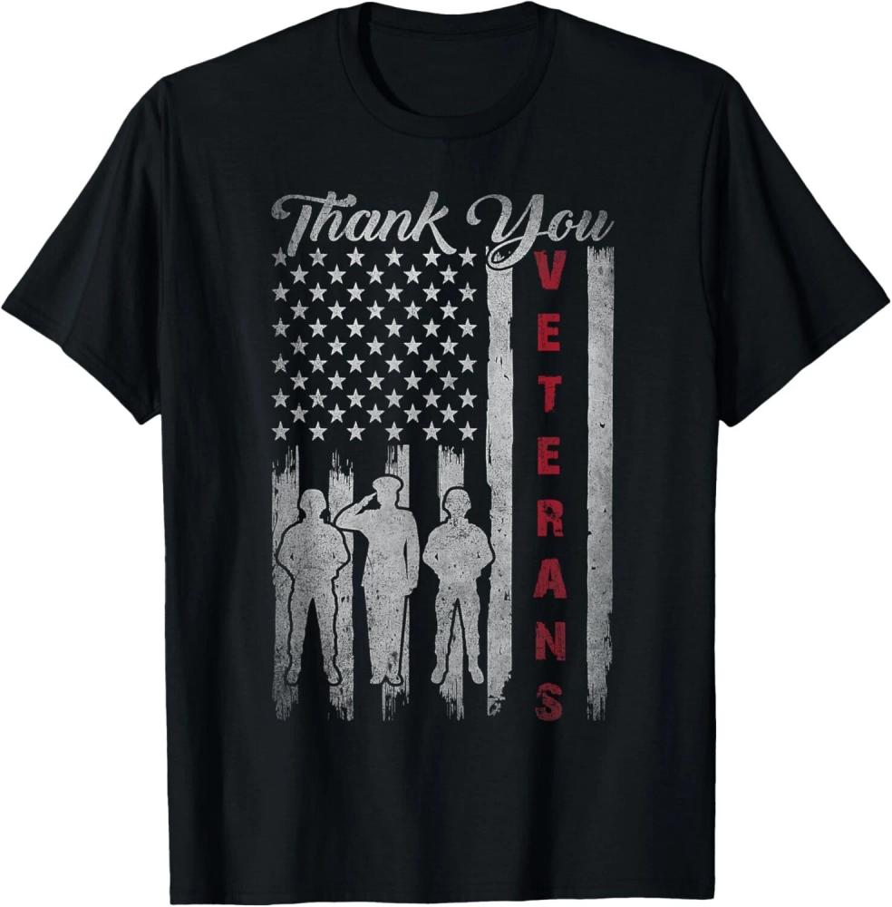 Distressed American flag thank you veterans shirt