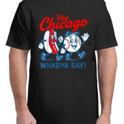 Hey Chicago Whadya Say Baseball and Hot Dog 4th of July T-Shirt