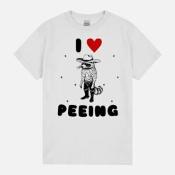 I Love Peeing Cowboy Raccoon Meme Trash Panda Silly Meme Unisex T-Shirt