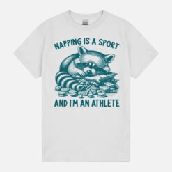 Napping Is Sport And I’M An Athlete Funny Meme Racoon Retro Unisex T-Shirt