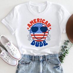 Retro USA Smiley Face Tee – Funny Patriotic 4th of July Shirt