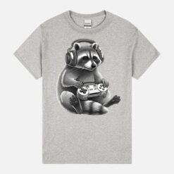 Retro Vintage Raccoon Video Games Gaming Gamer Funny Graphic Racoon Gamers Men Kids Unisex T-Shirt