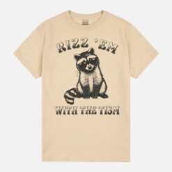 Rizz Em With The Tism Retro Sweat Vintage Funny Raccoon Tee Autism Awareness Raccoon Meme Unisex T-Shirt