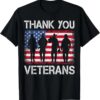 Thank You Veterans Patriotic American Flag Veterans Day 2025 T-Shirt