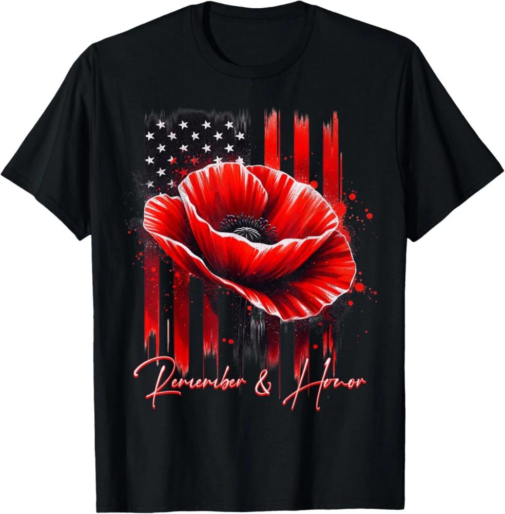 Thank You Veterans Patriotic Remember And Honor American Flag Veterans Day 2025 T-Shirt