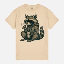 Trash Raccoon With Beer Can – Gritty Ink Street Unisex T-Shirt