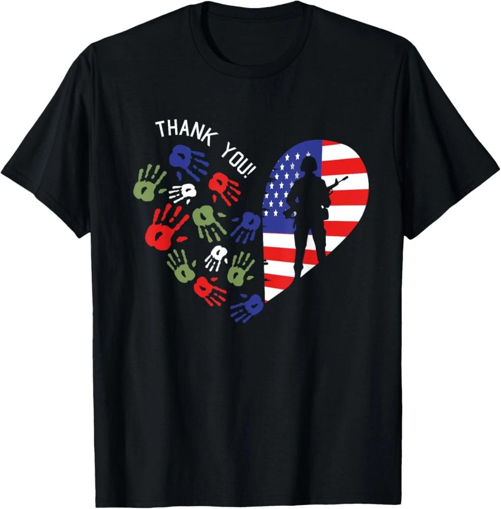 USA flag heart military shirt