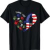 USA flag heart military shirt