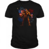 Bigfoot Fireworks 4th Of July Men Sasquatch American US Flag shirt