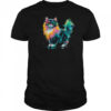 Cat Men Women Colourful Watercolour Cat Lover Animal Design shirt