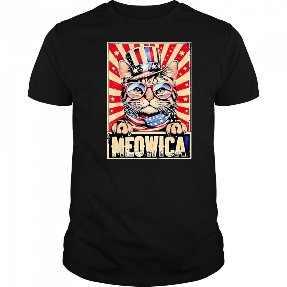 Cat meowica 4th of july shirt