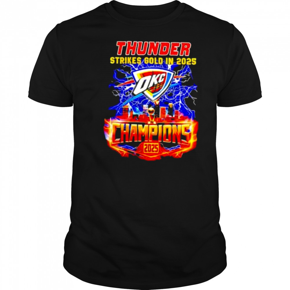 Oklahoma City Thunder Strikes Gold in 2025 Champion lightning shirt