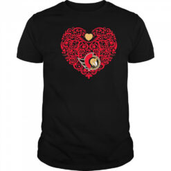 Ottawa Senators Floral Pattern Heart logo shirt