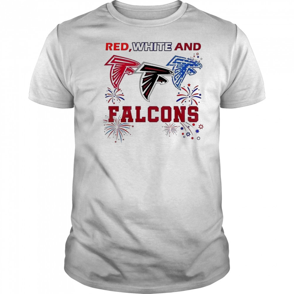 Red White And Atlanta Falcons 4th Of July Independence Day 2025 Shirt