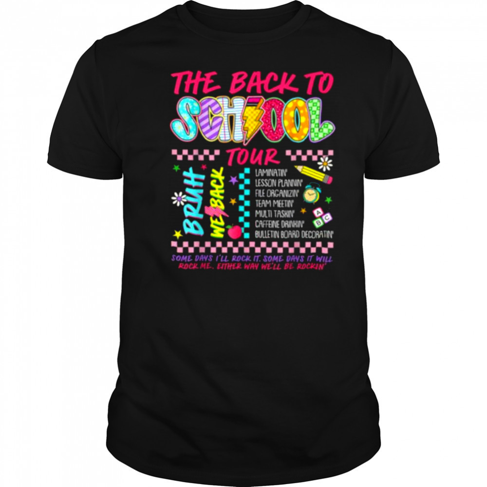 Retro Lightning Bolt ABCD Back To School Tour Teacher Funny Shirt