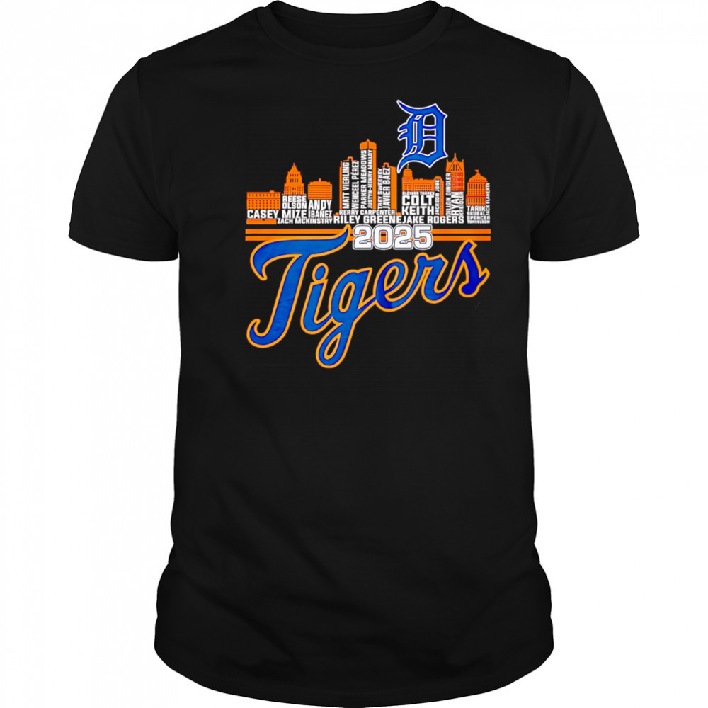 Skyline Detroit Tigers 2025 name players shirt