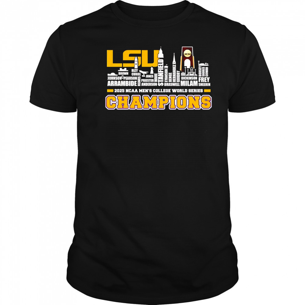 Skyline name LSU Tigers 2025 NCAA Men’s College World Series Champions shirt