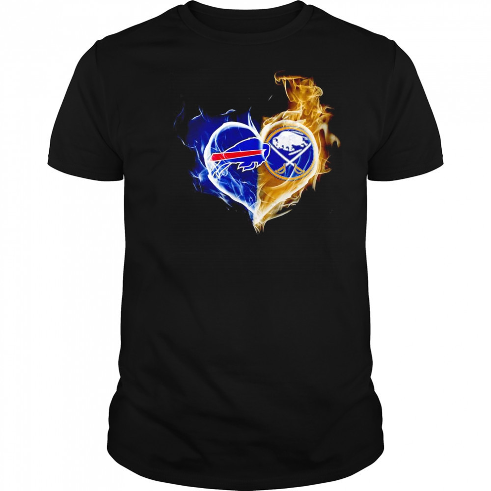 Smoke heart Buffalo Bills and Buffalo Sabres shirt