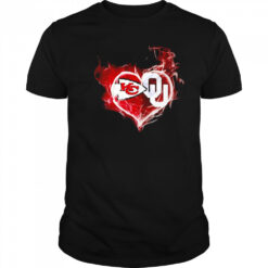Smoke heart Kansas City Chiefs and Oklahoma Sooners shirt