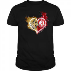Smoke heart Saint New Orleans and Alabama Crimson Tide shirt